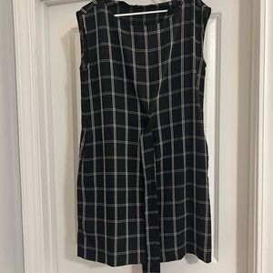 LOFT Black and White Plaid Dress